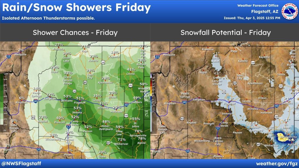 Weather Alert: Rain and Snow Showers Expected Today – FlagScanner