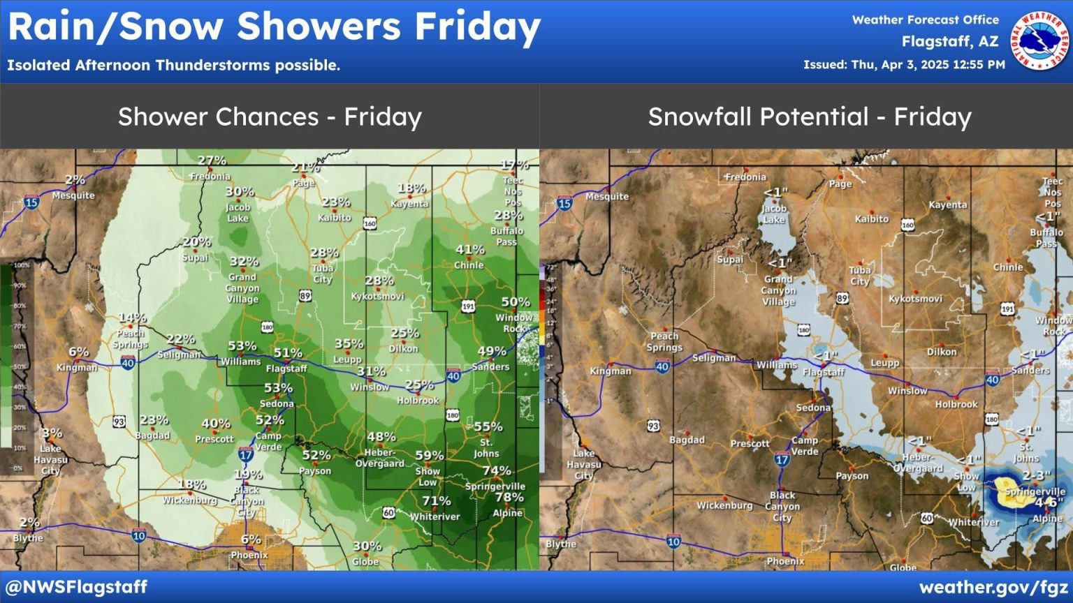 Weather Alert: Rain and Snow Showers Expected Today – FlagScanner