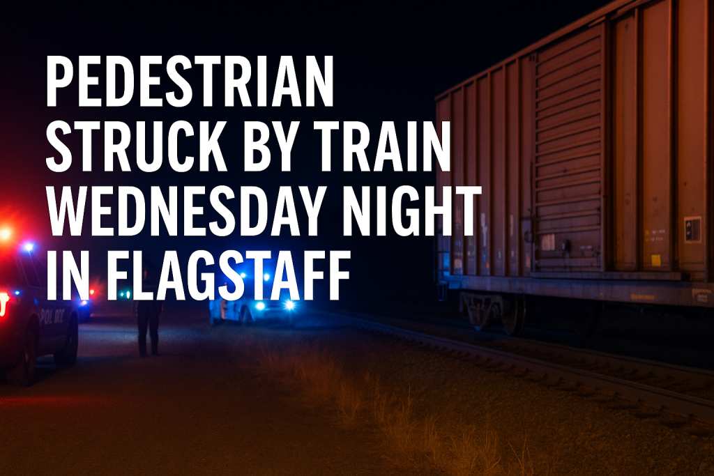 PEDSTRIAN STRUCK BY TRAIN WEDNESDAY NIGHT IN FLAGSTAFF