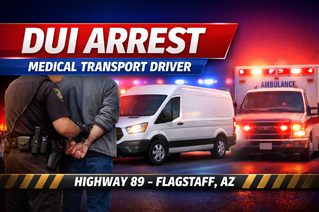 UPDATE: DUI Arrest of Medical Transport Driver Leads to Patient Transfer on Highway 89 *DRIVER IDENTIFIED*