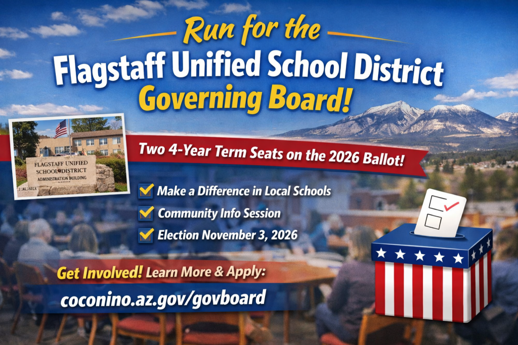 Coconino County Superintendent of Schools seeks candidates to run for Flagstaff Unified School District Governing Board