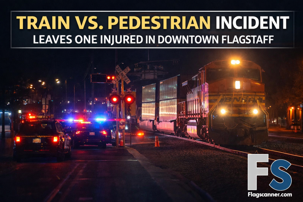 UPDATE: Man Injured After Being Struck by Freight Train in Downtown Flagstaff