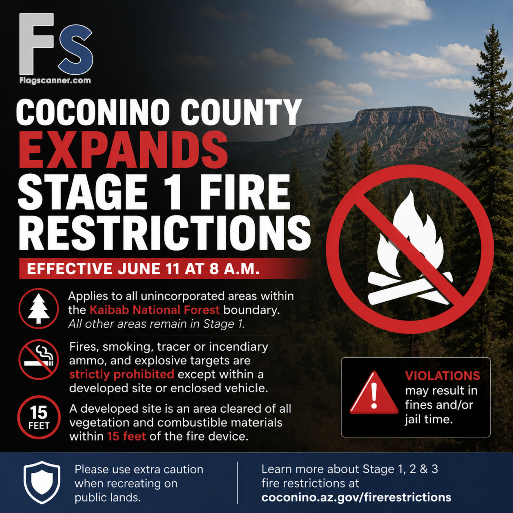 Coconino County Expands Stage 1 Fire Restrictions Across Kaibab National Forest Areas