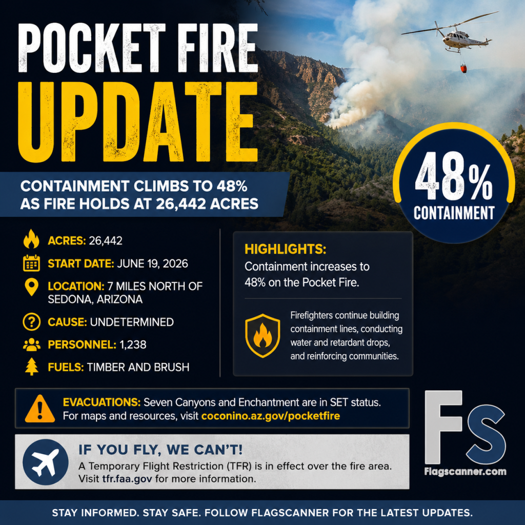 Pocket Fire Update: Containment Climbs to 48% as Fire Holds at 26,442 Acres